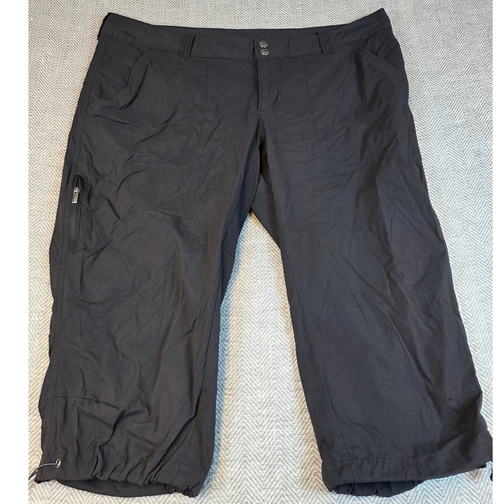 Columbia Womens Black Nylon Blend Hiking Capri Pants AL8672 Size 16